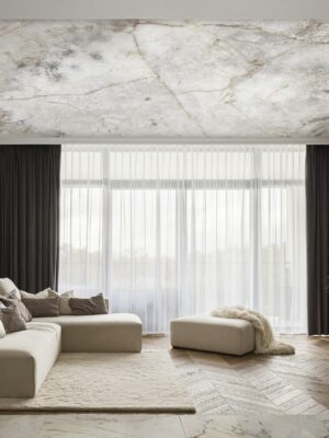marble wall paper mural on ceiling