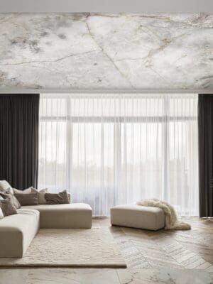 marble wall paper mural on ceiling