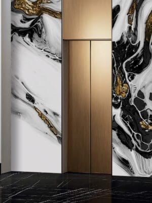 Marble wallpaper in elevator lobby