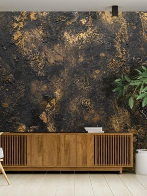 rough stone wall paper mural
