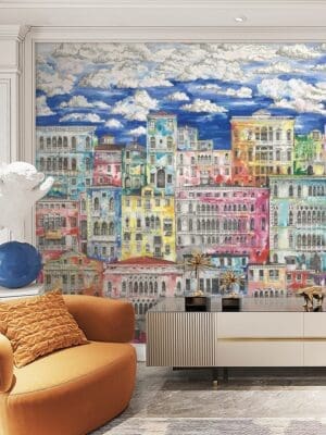 Buildings mural wallpaper