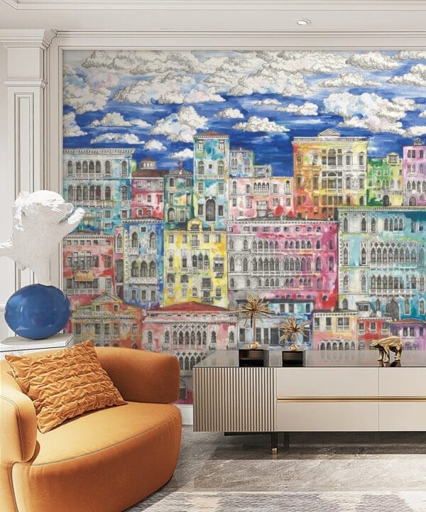 Buildings mural wallpaper Buildings mural wallpaper