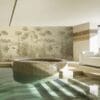 Indoor pool of private villa with wetlands mural