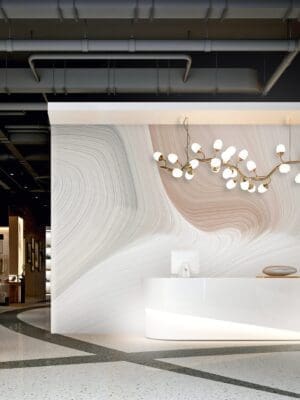 Sandstone mural in office