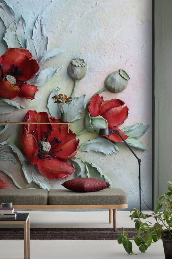 3D-Red-Flower-Wallpaper_4.jpg Red Poppies Floral 3D