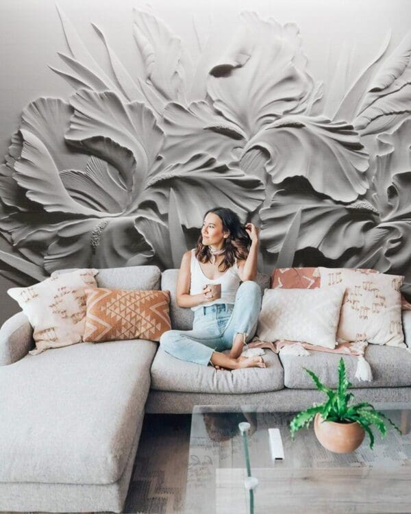 3D Orchids Monochromatic