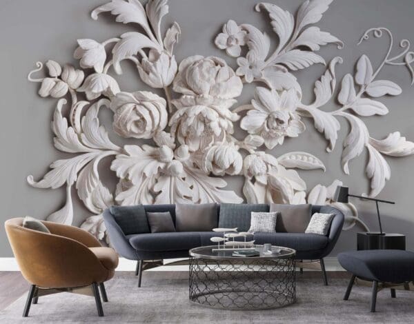 MUR7090-2-scaled-1.jpg Decorative Plaster Roses & Leaves 3D Mural