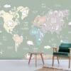 World Map Mural - Kids