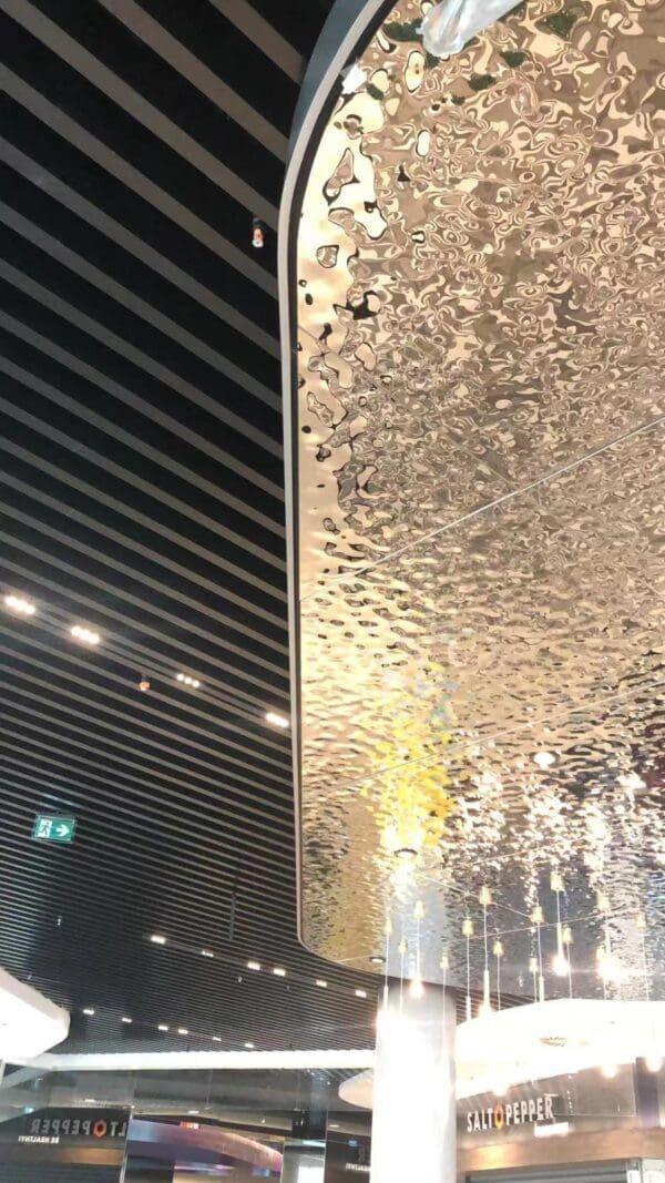 Ripple001d Gold Water Ripple Ceiling Panel