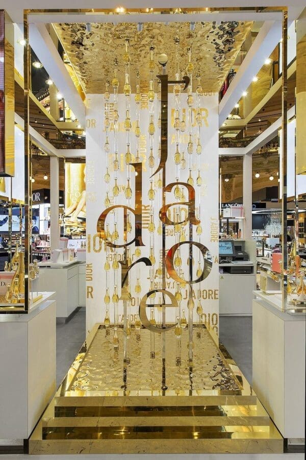 Ripple001h Jadore showcase - Gold Water Ripple metal panels