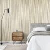 Bright bedroom with a wooden bedside table and a stylish floor l JUPITER OAT BEIGE