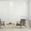Classic white modern interior empty room with lounge armchairs, table and mirrors. 3d render illustration mock up. UNIVERSE - NEPTUNE PEARL WHITE