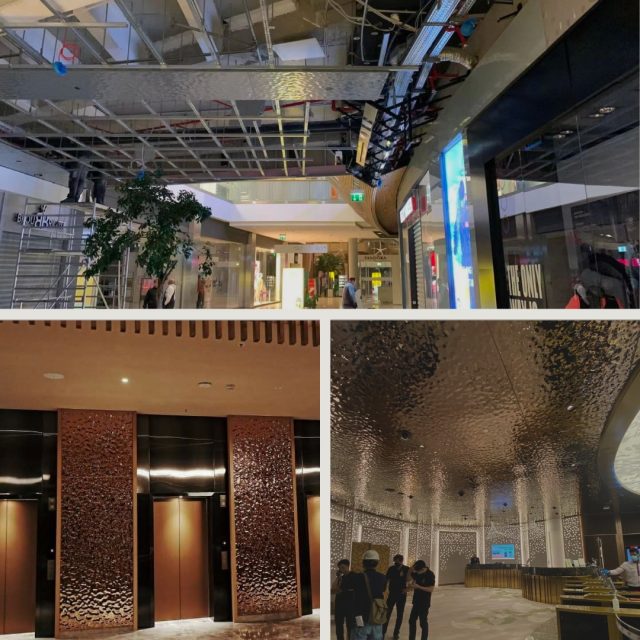 INSTALLATION FOR WATER RIPPLE METAL PANELS
The folded-edge water ripple metal panels are screwed onto the steel frames.
The fixing frame is made from M8 thread rods, 40x40mm galvanised steel square tubes or U channel profiles.
#staabdecor #stainlesssteel
#architecture #design #interiordesign
#InteriorAndExterior
#installation