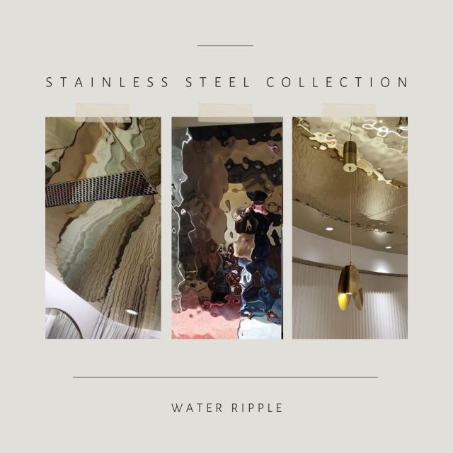 Our water ripple stainless steel sheets are made from premium-quality steel with high resistance and strength providing a long lasting use. It is ideal for various applications such as ceilings, backgrounds and wall panels.

#stainlesssteel #stainlesssteelcollection #waterripple #staabdecor