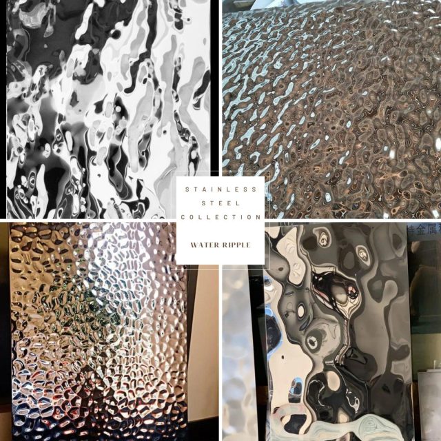 We offer a diverse selection of water ripple stainless steel sheets with an unique style that resembles a water ripple effect. They are all appealing, durable, and functional, utilized in a variety of applications such as, wall panels, ceilings, hallways, backgrounds and other ornamental and architectural projects.

#waterripple #stainlesssteel #staabdecor #stainlesssteelcollection