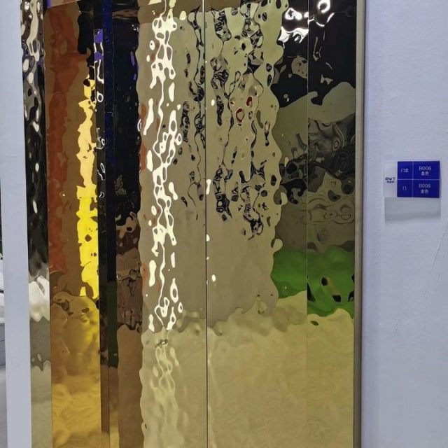 These stainless steel water ripple sheets provide a stunning design to drastically improve the projects with added value. #interiordesign #exteriordesign #waterripples #staabdecor #fyp #wallpaper #staab