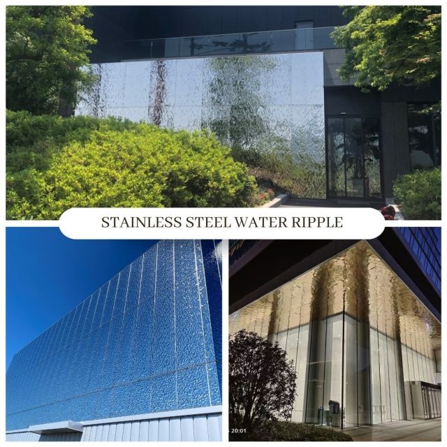 Our Stainless Steel Water Ripple Panels create a unique dimension and light reflection making them a perfect solution for any exterior or interior application project. Design concepts include curtain walls, multi story buildings, hotels, luxury homes, restaurants, lifts, curved staircases, the applications are endless!